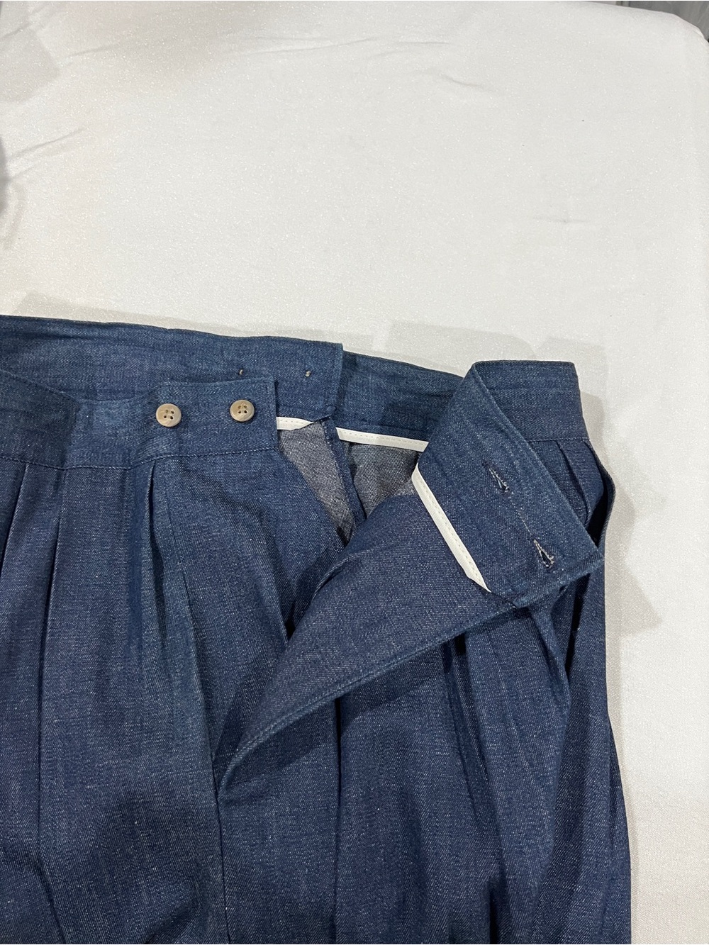 Vintage Jr Periwinkle denim skirt pleated maxi Size 14 dark blue denim - Picture 9 of 10